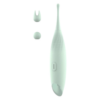 Вібратор для кліторальної стимуляції Dream Toys Glam Pin Point Stimulator, з двома насадками, м'ятний